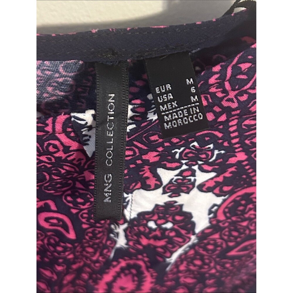 MNG Collection Mango Paisley Shift Dress Pink Black 6 - Picture 2 of 4
